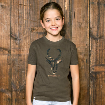 Little Champion Foil Unisex Kids Tee Fatigue