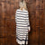 Cosy Gowrie Striped Maxi Cardigan Ivory