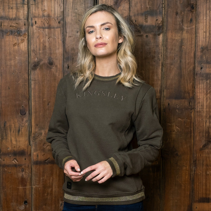 Luxe Styled-Up Pullover Sweatshirt Fatigue