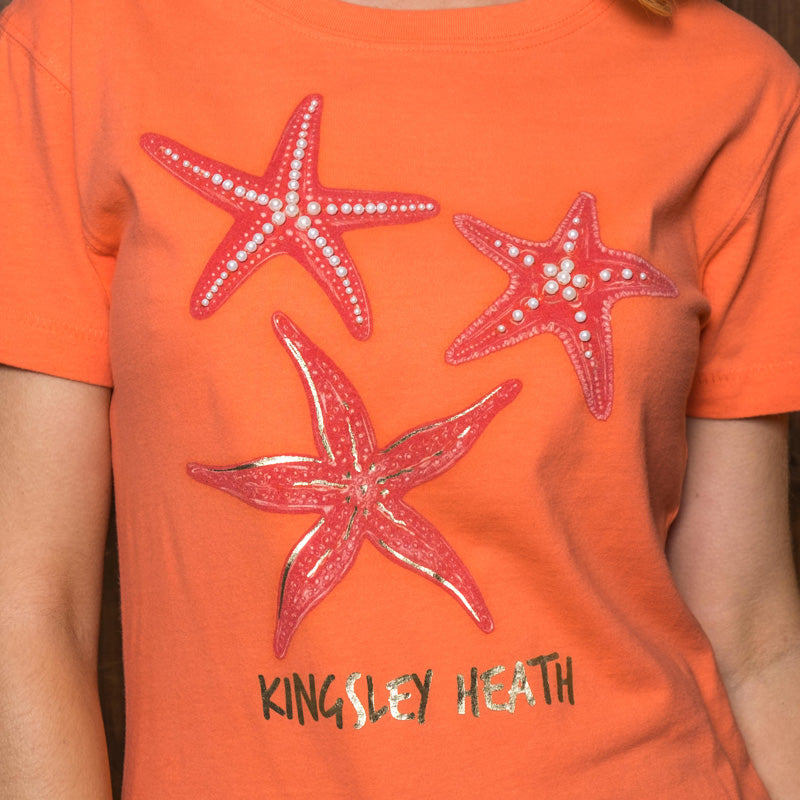 Starfish Luxe Crew Slim Tee Coral