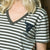 Outline Nguni Stripe V-Neck Shabby Tee Fatigue