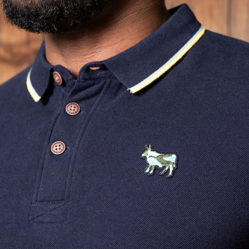 Camo Badge Tipped PK Polo Midnight