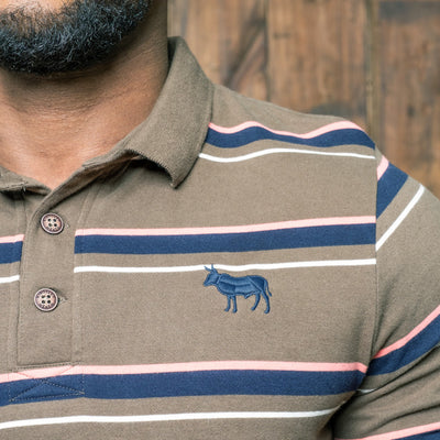 Summer Striped Regular Fit SJ Polo Fatigue