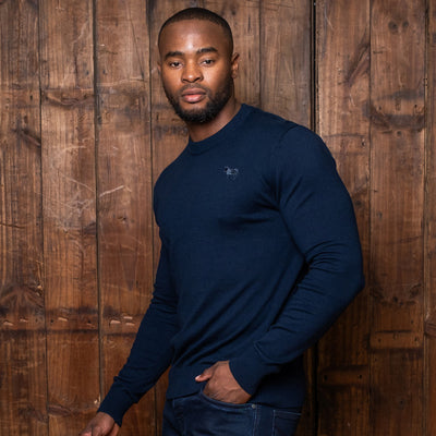 Timeless Kingsley Heath Cashmere-Blend Crew Pullover Midnight