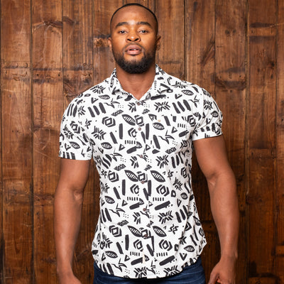 Tribal Luxe Short Sleeve Shirt Pelican