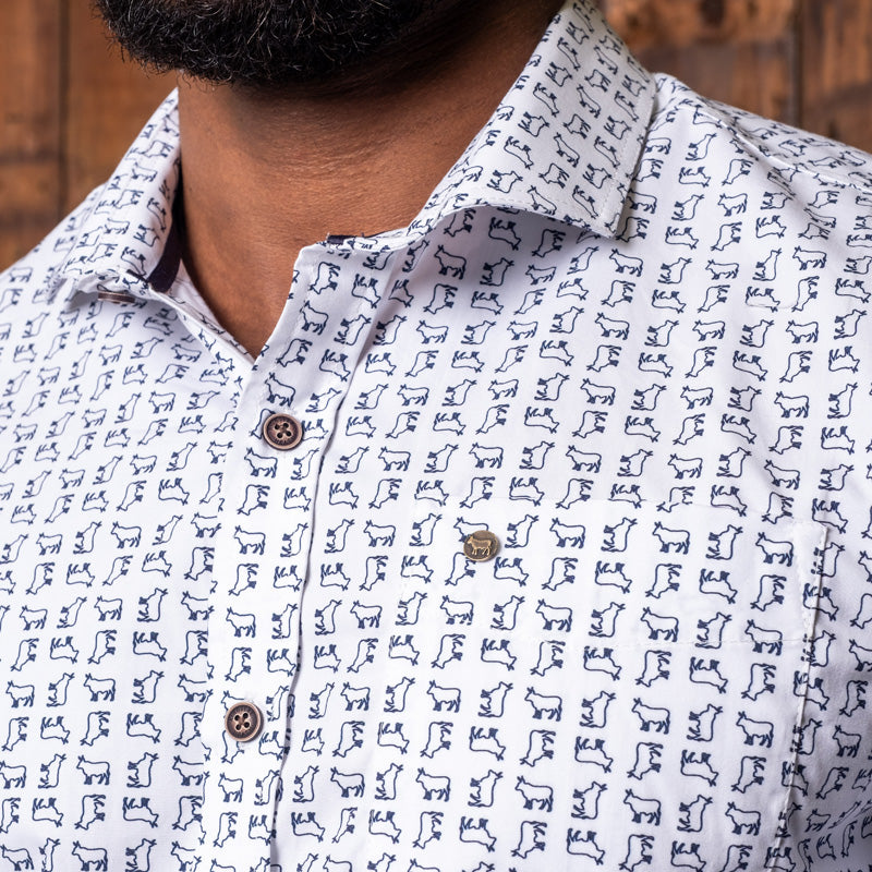 Nguni Puzzle Slim Fit Shirt Pelican