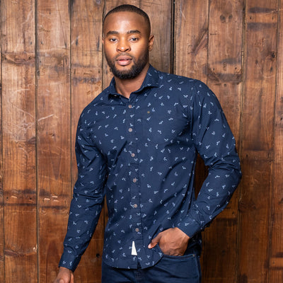 African Harrier Slim Fit Shirt Midnight