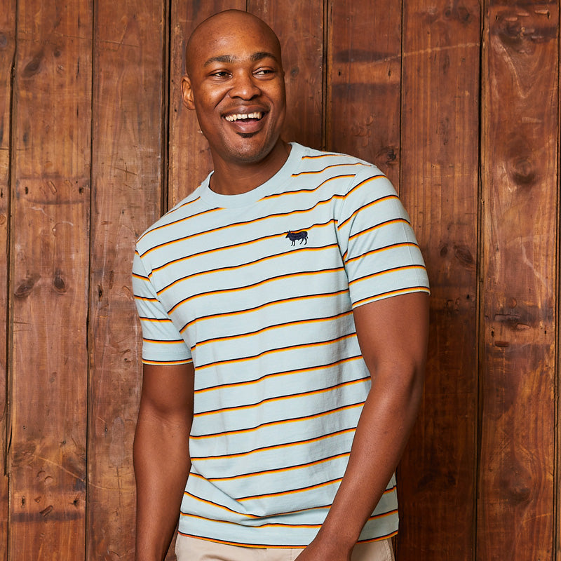 Coastal Days Striped Crew Tee Haze