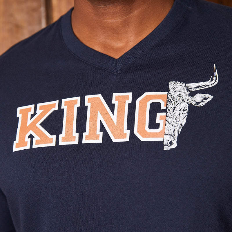 King Of The Bulls V-Neck Tee Midnight