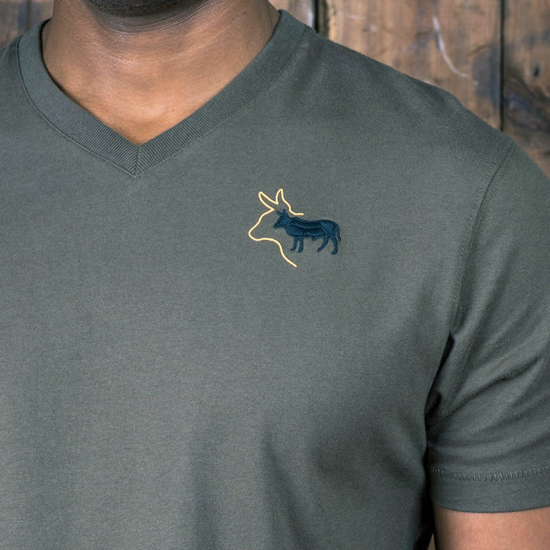 Nguni Shadow V-Neck Tee Fatigue