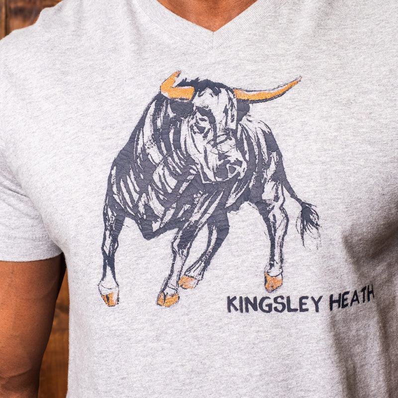 Sketchy Charcoal Nguni V-Neck Vervet