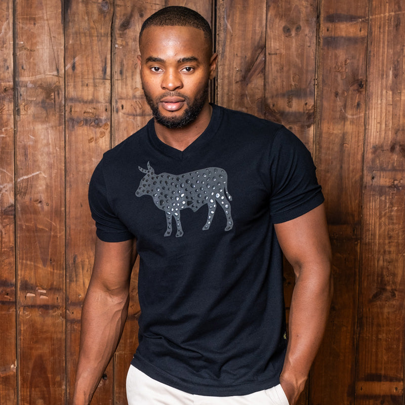 Tonal Gel Nguni V-Neck Tee Mamba