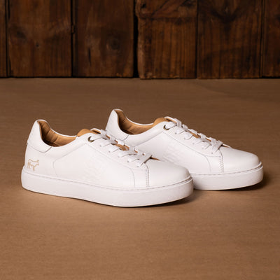 Kingsley Heath Logo Embossed Lace Up White/Tan/White