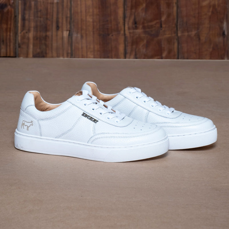 Kingsley Heath S Embossed Kingsley Court Sneaker White/White