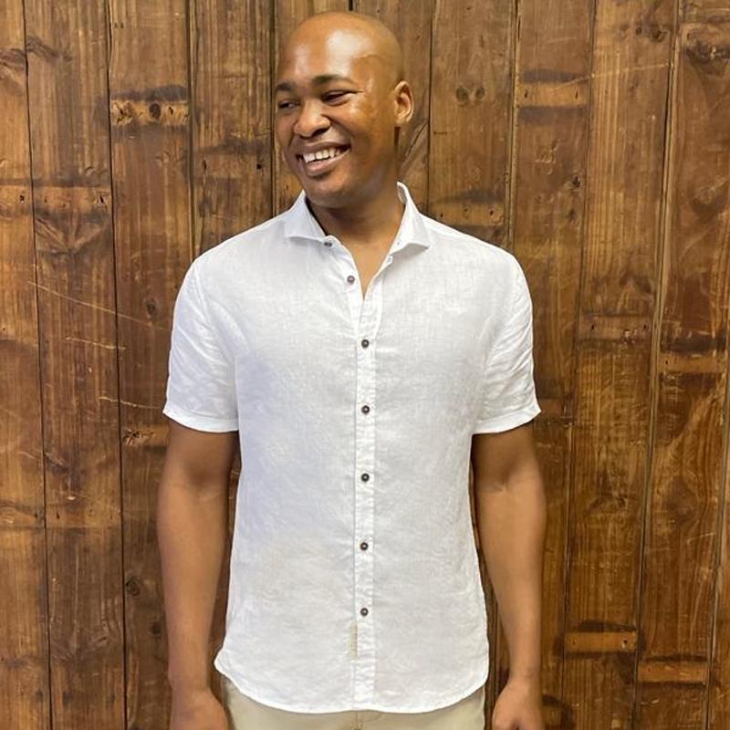 Summer Classic Linen Short Sleeve Shirt Pelican