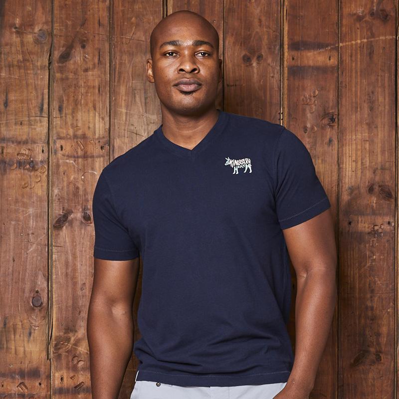 Kingsley Word V-Neck Tee Midnight