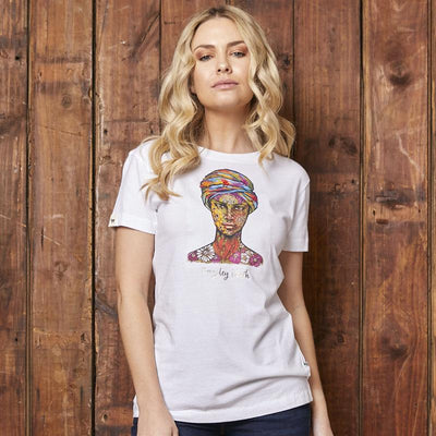 Flora Luxe Mama Africa Crew Tee Pelican