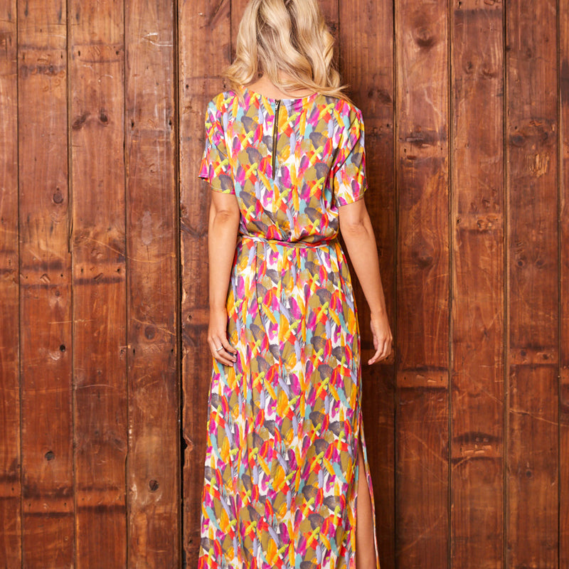 Paint Splosh Maxi Dress Pelican