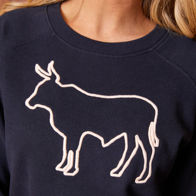 Satin Stitch Nguni Pullover Sweatshirt Midnight