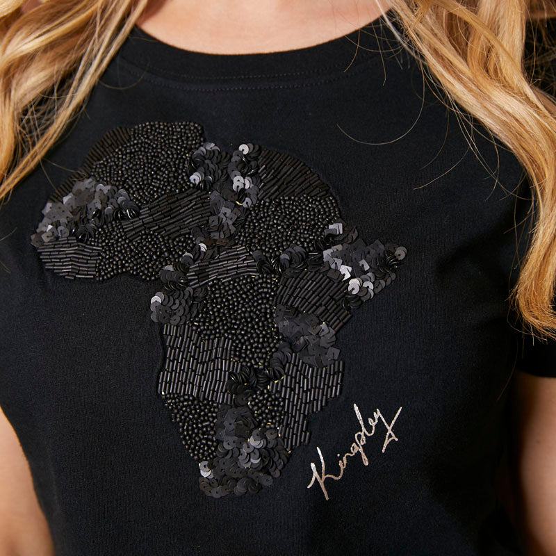 Kingsley Heath Embellished Africa Crew Tee Mamba