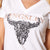 African Nature Skull V-Neck Tee Pelican