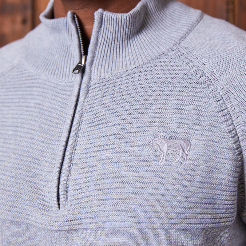 Newlands Ribbed Quarter Zip Pullover Vervet