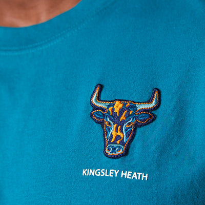 Pop-Art Head On Badge Crew Tee Teal