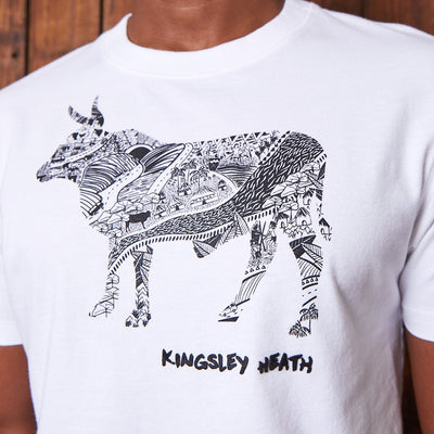 Afrika Doodle Nguni Crew Tee Pelican