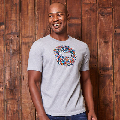 Ndebele Nguni Cut-Out Crew Tee Vervet