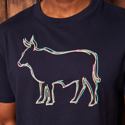 Tri-Outline Nguni Crew Tee Midnight