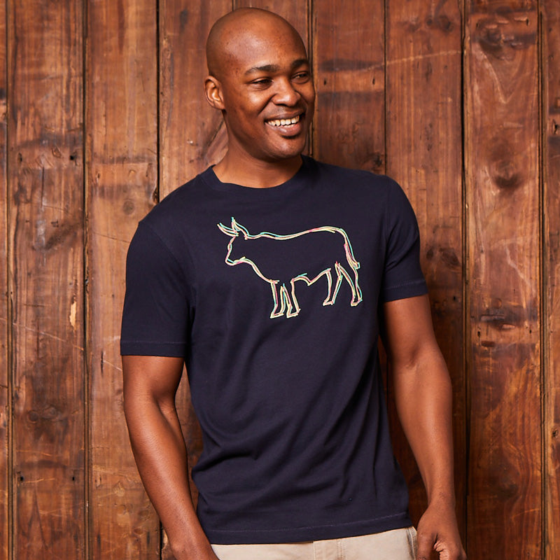 Tri-Outline Nguni Crew Tee Midnight