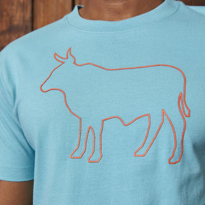 Two Tone Outline Crew Tee Aqua